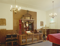 117142 Interieur van de synagoge van de Nederlandse Israëlitische Gemeente (Springweg 164) te Utrecht: heilige arke.